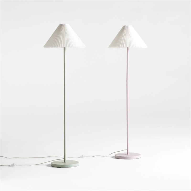 Flo Fluted Sage Green Kids Floor Lamp