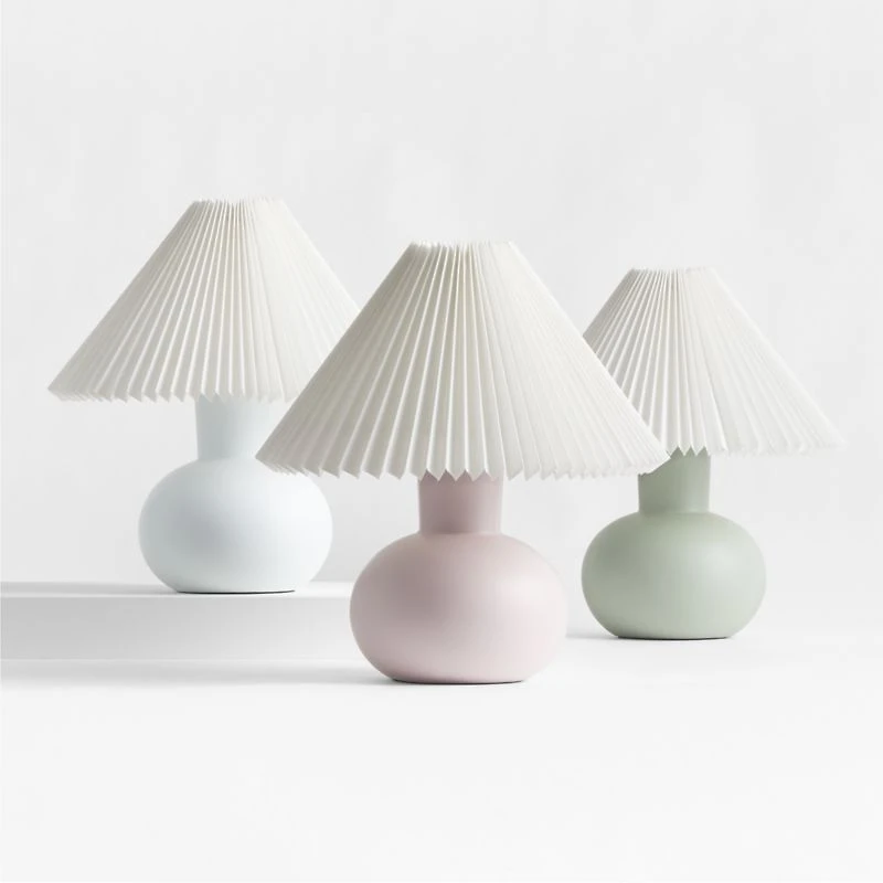Flo Fluted White Ceramic Kids Table Lamp
