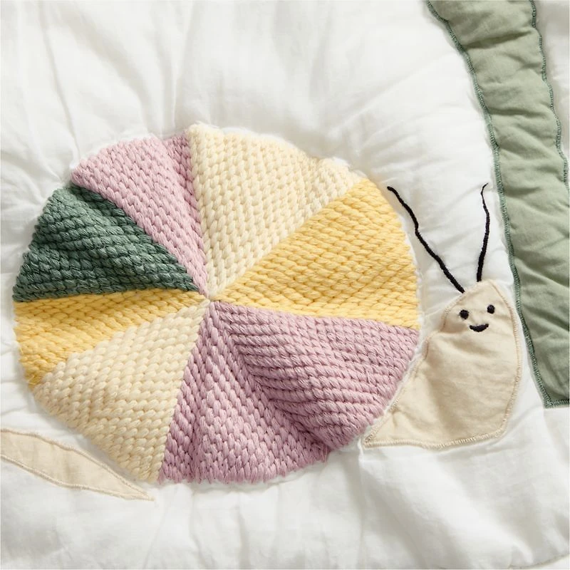 Flora Applique Organic Cotton Baby Crib Quilt