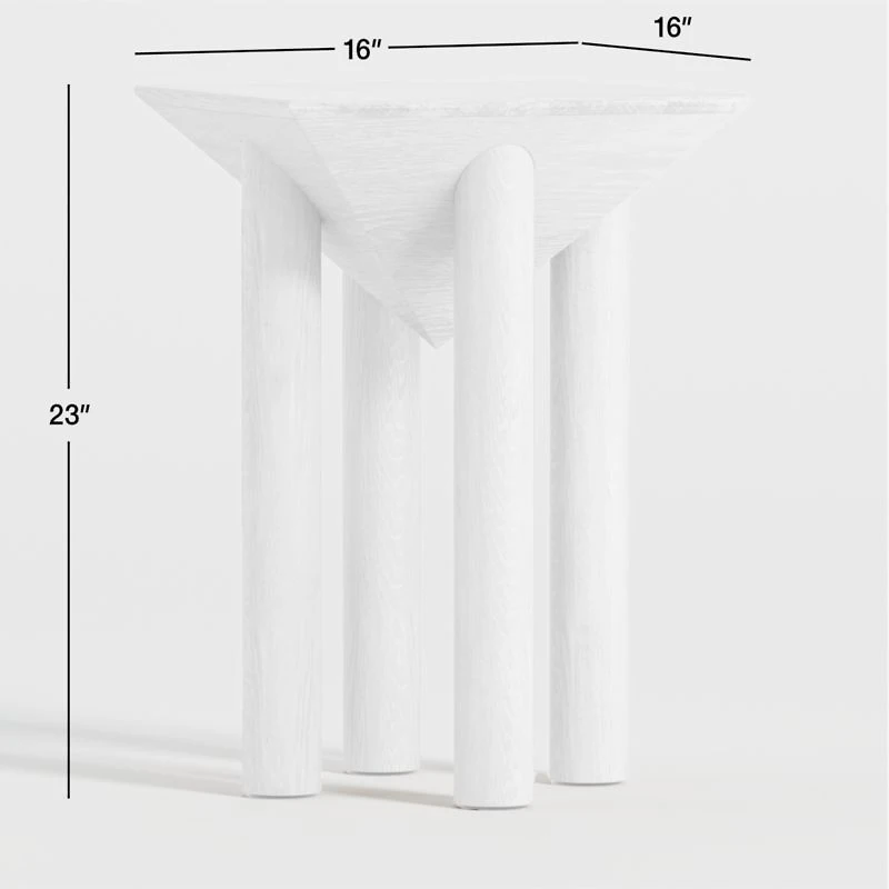 Flora Wood Square End Table