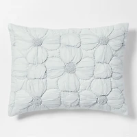 Flora Voile Organic Cotton Textured Pale Blue Standard Bed Pillow Sham