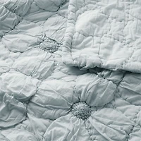 Flora Voile Organic Cotton Textured Pale Blue Standard Bed Pillow Sham