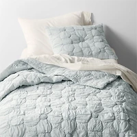 Flora Voile Organic Cotton Textured Pale Blue Standard Bed Pillow Sham