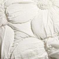Flora Voile Textured Organic Cotton 20"x20" Pampas Ivory Throw Pillow Cover