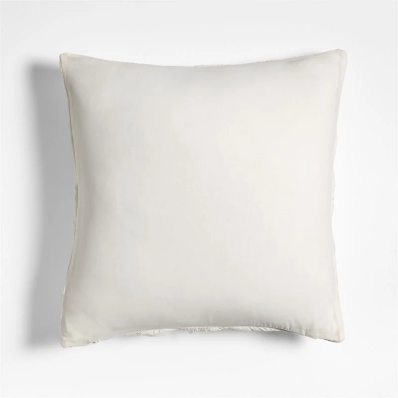Flora Voile Textured Organic Cotton 20"x20" Pampas Ivory Throw Pillow Cover