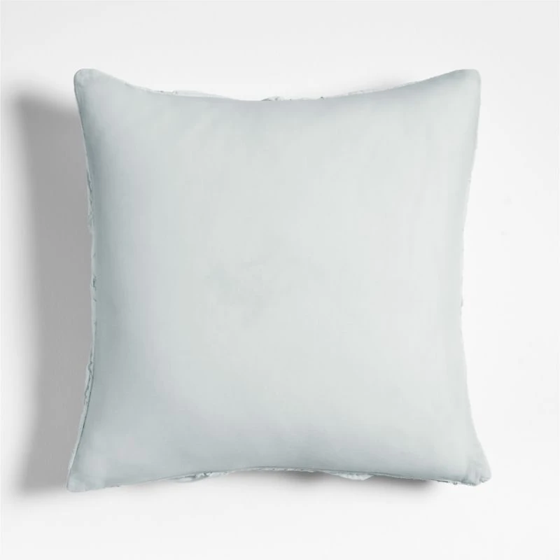 Flora Voile Textured Organic Cotton 20"x20" Pale Blue Throw Pillow Cover