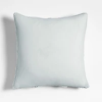 Flora Voile Textured Organic Cotton 20"x20" Pale Blue Throw Pillow Cover