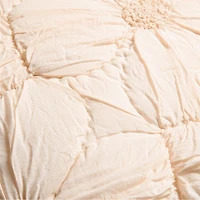 Flora Voile Textured Organic Cotton 20"x20" Pink Tint Throw Pillow Cover
