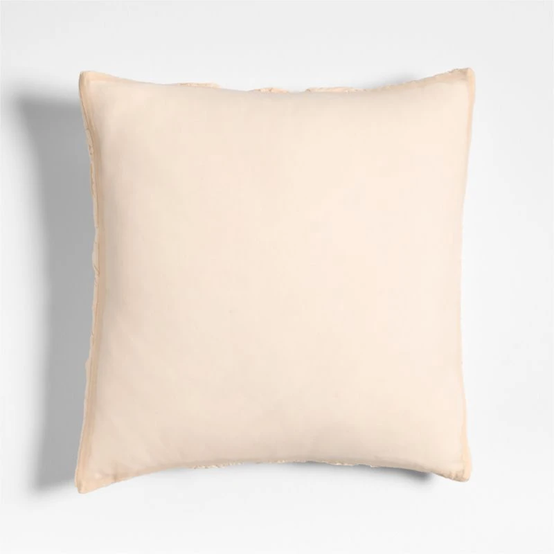 Flora Voile Textured Organic Cotton 20"x20" Pink Tint Throw Pillow Cover