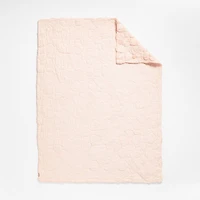 Flora Pink Tint Textured Organic Cotton Voile Kids Twin Quilt