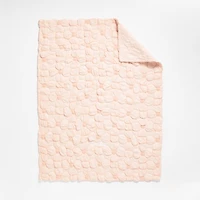 Flora Pink Tint Textured Organic Cotton Voile Kids Twin Quilt