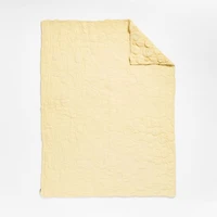 Flora Straw Yellow Textured Organic Cotton Voile Kids Twin Quilt