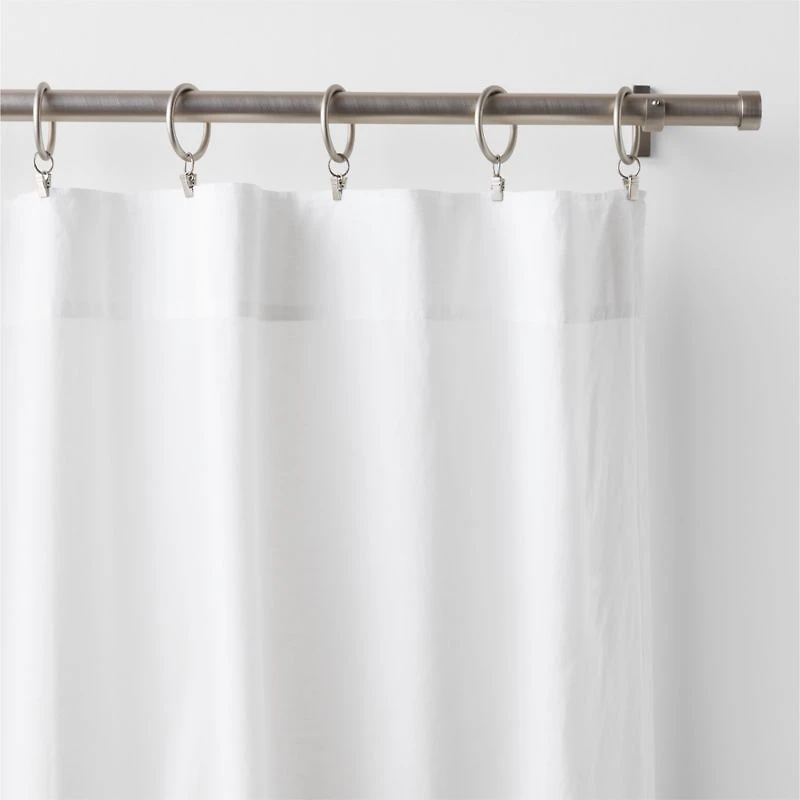 Floral Eyelet Crisp White Organic Cotton Sheer Window Curtain Panel 52"x96"