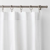 Floral Eyelet Crisp White Organic Cotton Sheer Window Curtain Panel 52"x96"