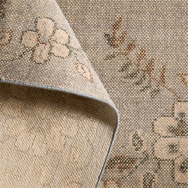 Florence Performance Traditional Floral Blue Handknotted Area Rug 6'x9'