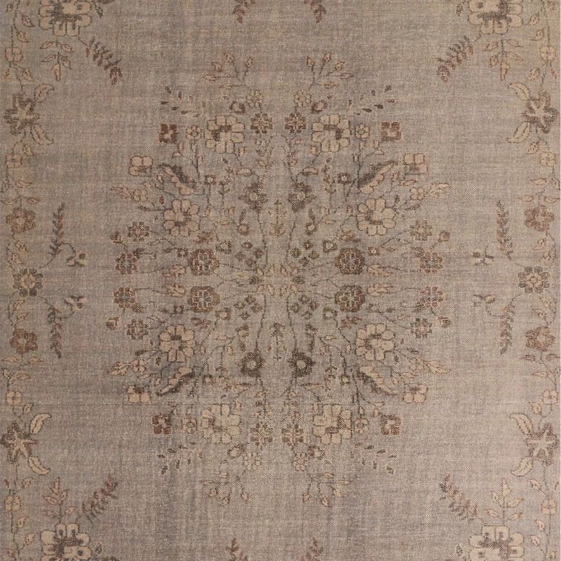 Florence Performance Traditional Floral Blue Handknotted Area Rug 6'x9'