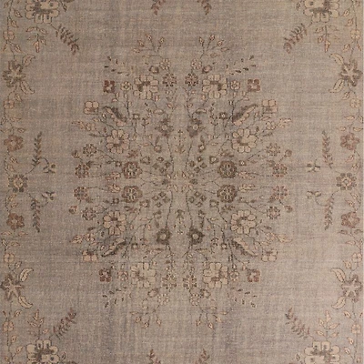 Florence Performance Traditional Floral Blue Handknotted Area Rug 6'x9'