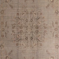 Florence Performance Traditional Floral Blue Handknotted Area Rug 6'x9'