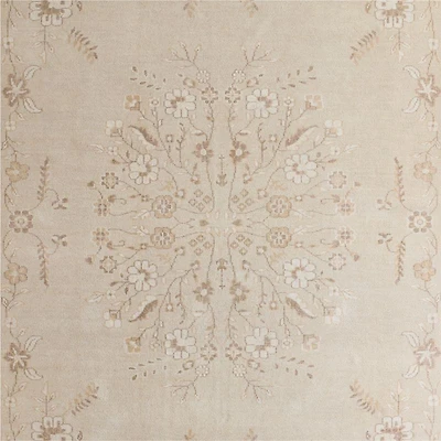 Florence Performance Traditional Floral Ivory Handknotted Area Rug 6'x9'