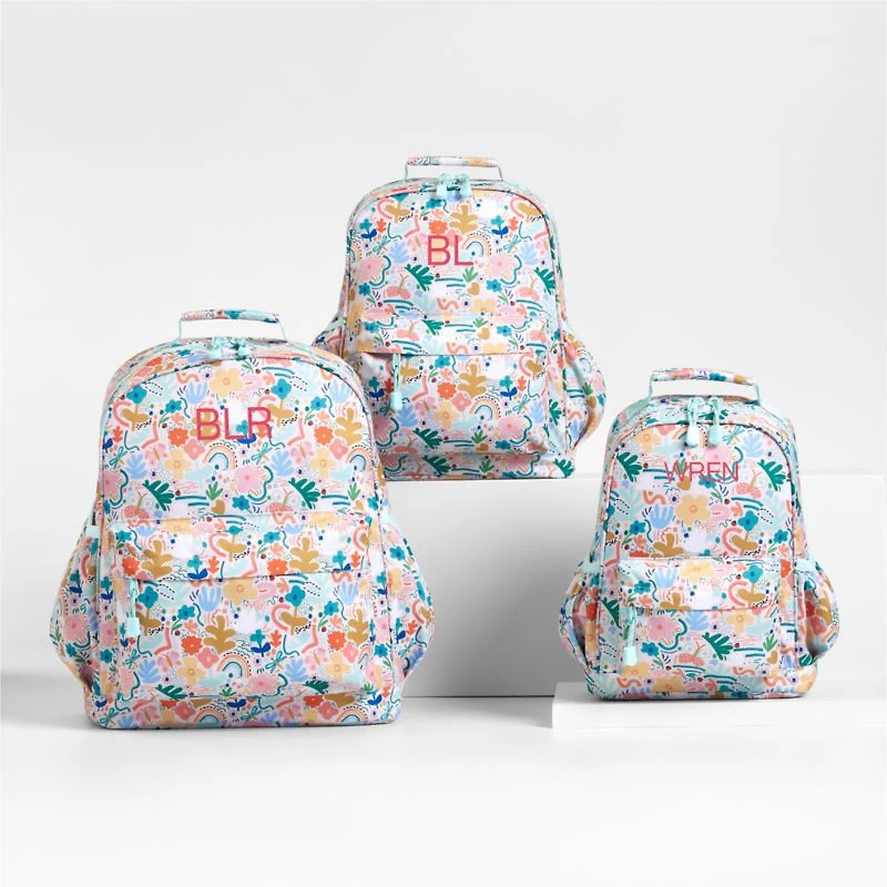 Flower Garden Small Kids Backpack with Side Pockets