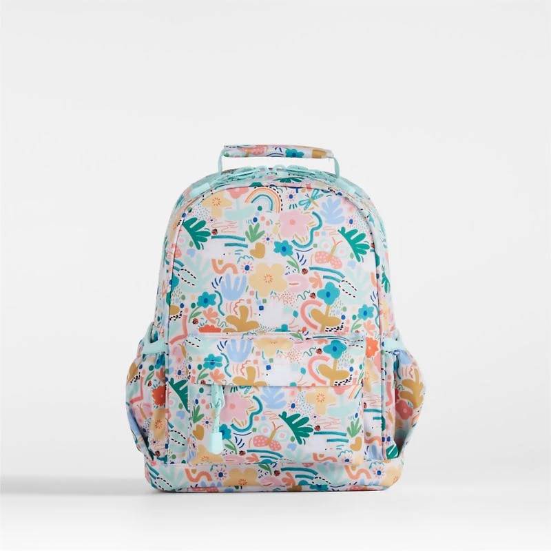 Flower Garden Small Kids Backpack with Side Pockets