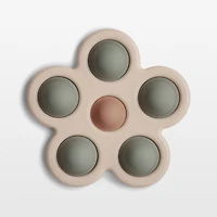 Mushie Silicone Green Flower Baby Press Toy