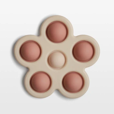 Mushie Silicone Pink Flower Baby Press Toy
