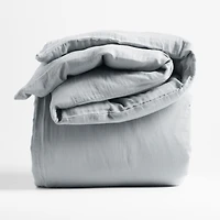 Supersoft Mist Blue Organic Cotton Gauze Kids Twin Duvet Cover
