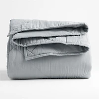 Supersoft Mist Blue Organic Cotton Gauze Kids Full/Queen Quilt