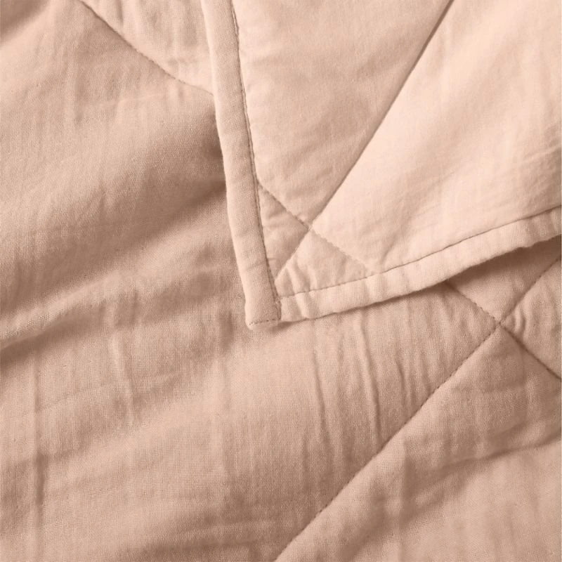 Supersoft Elegant Pink Organic Cotton Gauze Kids Twin Quilt