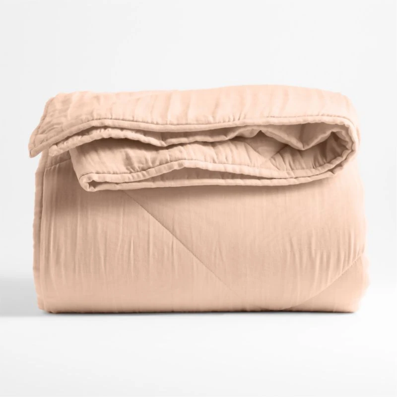 Supersoft Elegant Pink Organic Cotton Gauze Kids Twin Quilt