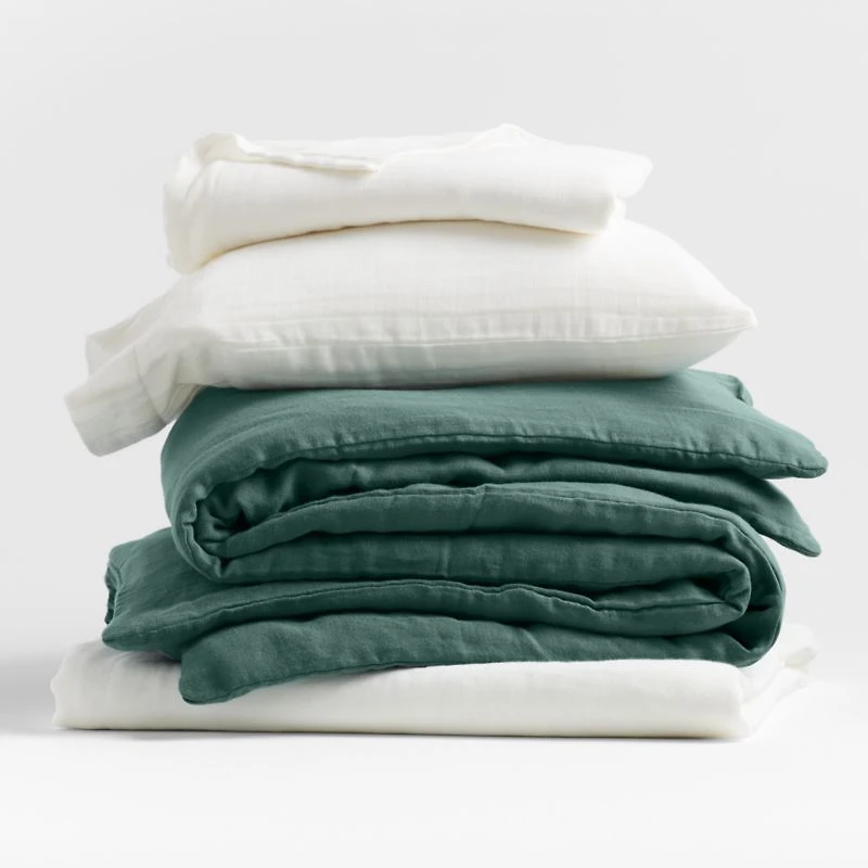 Supersoft Cool Pine Organic Cotton Gauze Toddler Duvet Cover