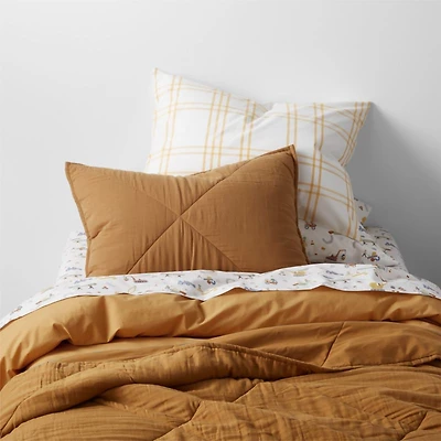 Supersoft Brulee Brown Organic Cotton Gauze Kids Twin Quilt