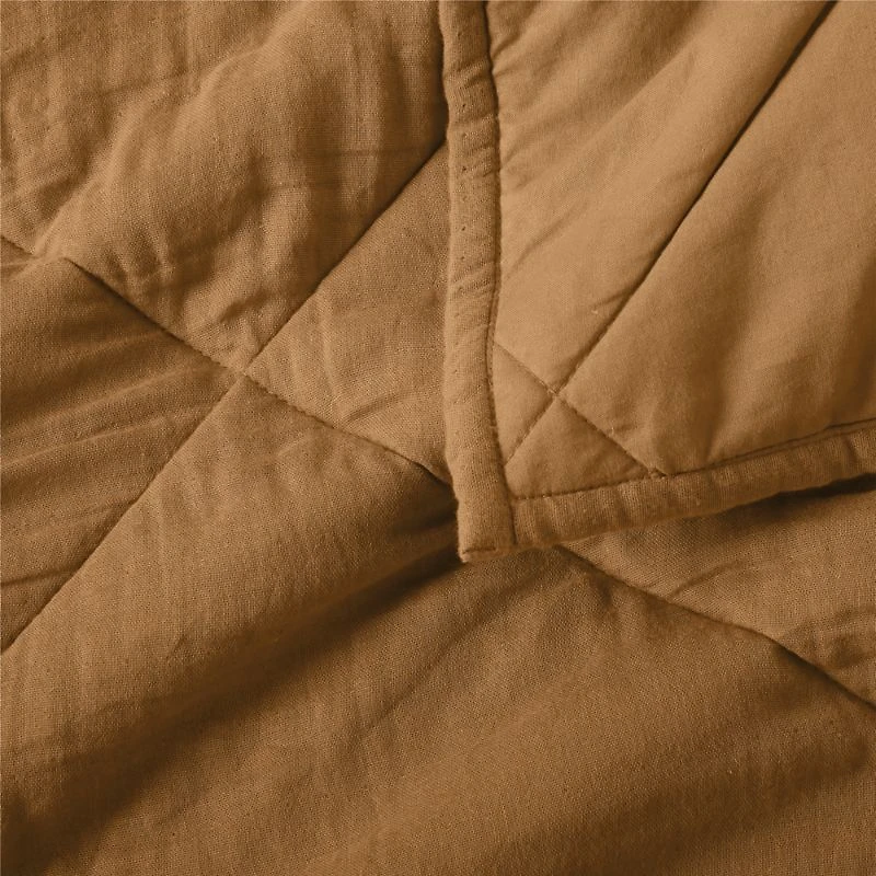 Supersoft Brulee Brown Organic Cotton Gauze Kids Twin Quilt