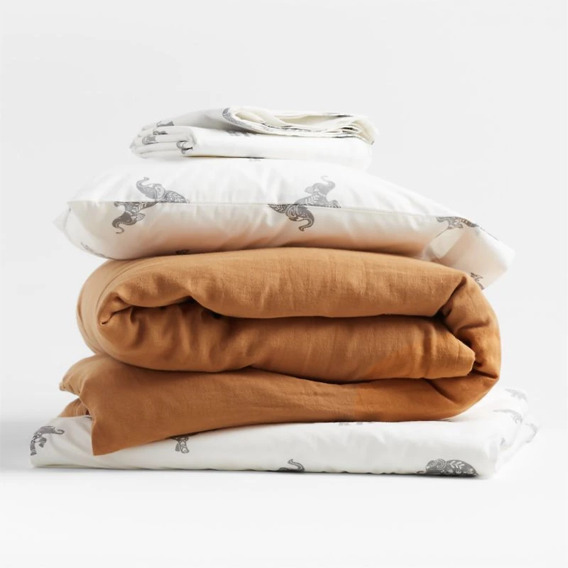 Stay Cool Botanical Elephant Organic Cotton Toddler Sheet Set