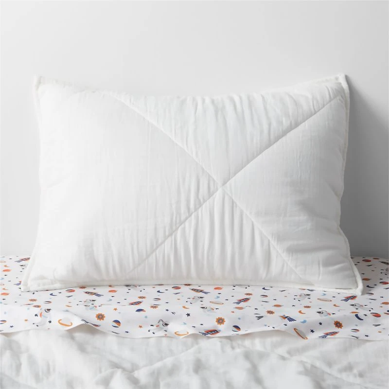 Supersoft Pampas Ivory Organic Cotton Gauze Kids Quilted Pillow Sham