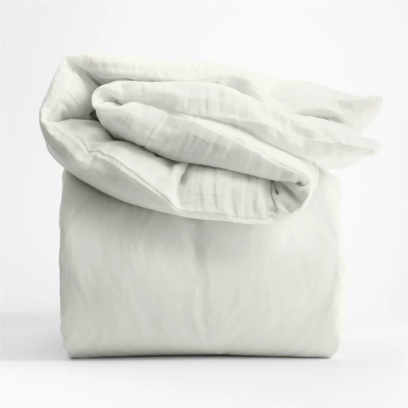 Supersoft Pampas Ivory Organic Cotton Gauze Kids Twin Duvet Cover
