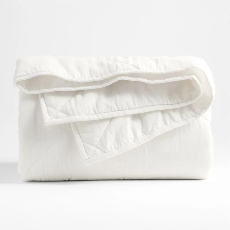 Supersoft Pampas Ivory Organic Cotton Gauze Kids Twin Quilt