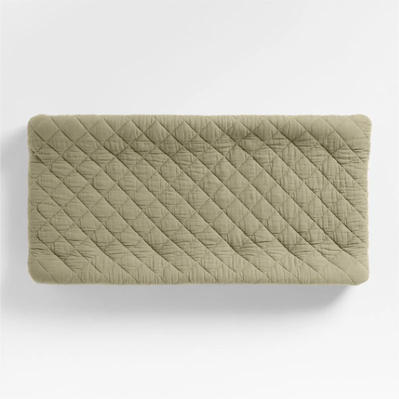 Supersoft Garden Green Organic Cotton Gauze Baby Changing Pad Cover