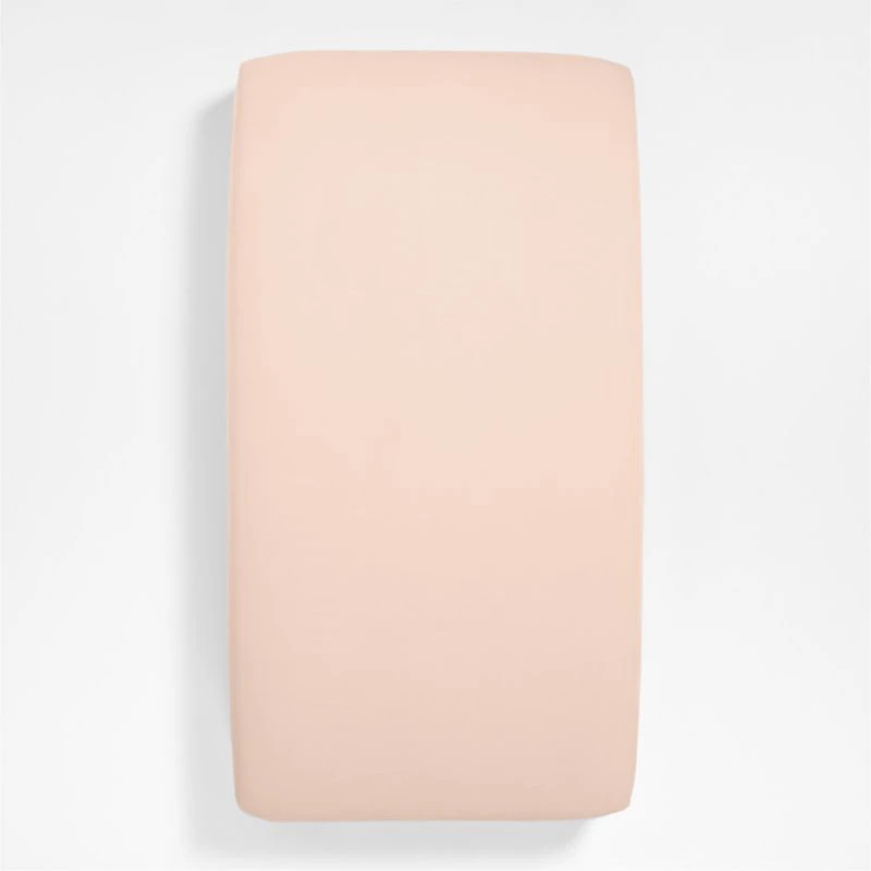 Supersoft Elegant Pink Organic Cotton Gauze Baby Crib Fitted Sheet