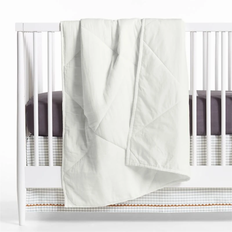 Supersoft Pampas Ivory Organic Cotton Gauze Baby Crib Quilt