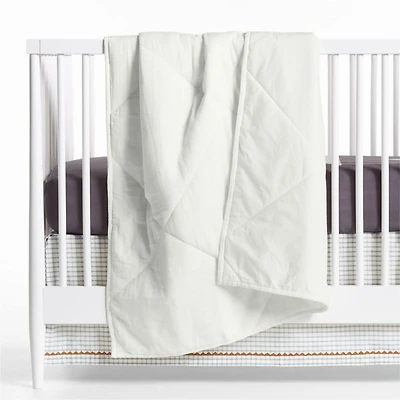 Supersoft Pampas Ivory Organic Cotton Gauze Baby Crib Quilt