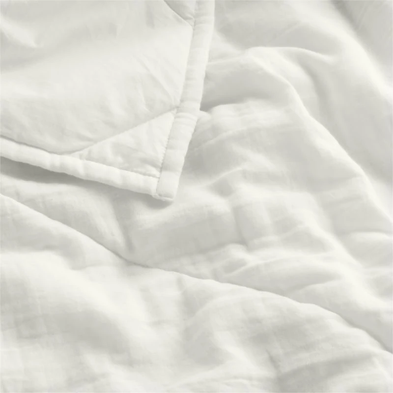 Supersoft Pampas Ivory Organic Cotton Gauze Baby Crib Quilt