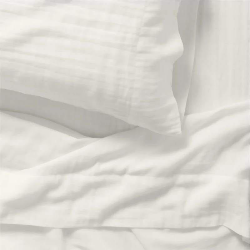 Supersoft Pampas Ivory Gauze Organic Cotton Kids Queen Sheet Set
