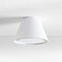 White Tapered Linen 12" Kids Flush Mount Ceiling Light