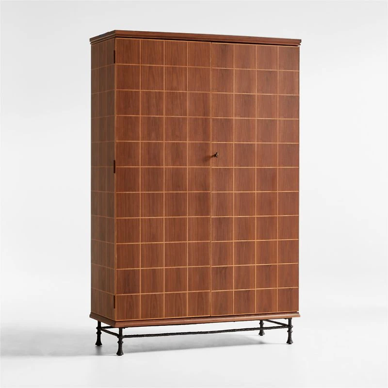 Foliate Walnut Wood Storage Cabinet by Jake Arnold