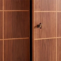 Foliate Walnut Wood Storage Cabinet by Jake Arnold