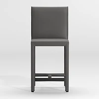 Folio Dark Grey Top-Grain Leather Counter Stool