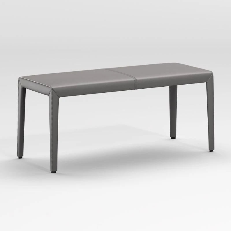 Folio Dark Grey Top-Grain Leather 40" Bench