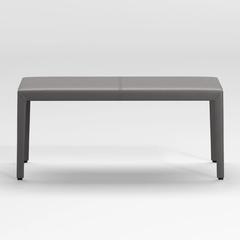 Folio Dark Grey Top-Grain Leather 40" Bench